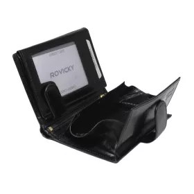   Rovicky N62L-RVTP RFID fekete-piros férfi bőr pénztárca 10.5 x 13 x 2.5 cm
