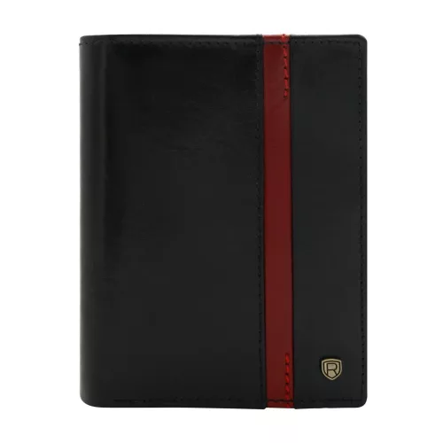 Rovicky N62-RVTP RFID fekete-piros férfi bőr pénztárca 9,5 x 12,5 cm