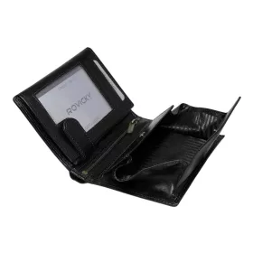   Rovicky N62-RVTP RFID fekete-piros férfi bőr pénztárca 9,5 x 12,5 cm