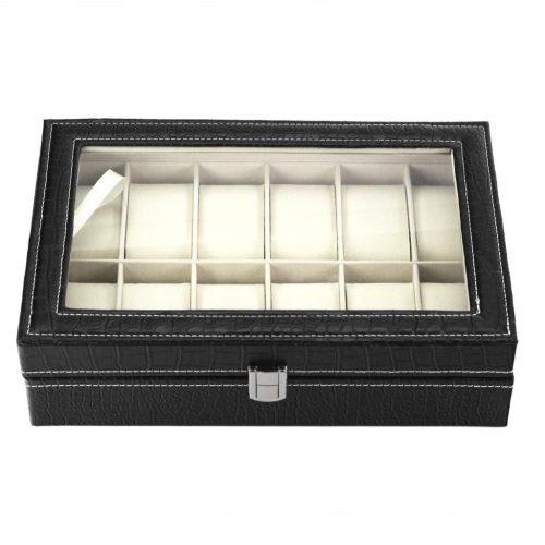 PATRIZIA fekete 12 db-os karóra tartó doboz  30 x 8 x 20 cm
