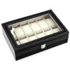 PATRIZIA fekete 12 db-os karóra tartó doboz  30 x 8 x 20 cm
