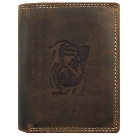   Giorgio Carelli vadász bőr pénztárca vaddisznó fej motívummal, RFID védelemmel