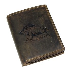   Giorgio Carelli vadász férfi bőr pénztárca vaddisznó motívummal, RFID védelemmel