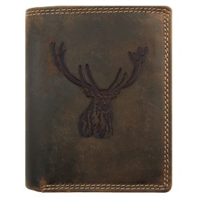   Giorgio Carelli vadász bőr pénztárca szarvas fej motívummal, RFID védelemmel