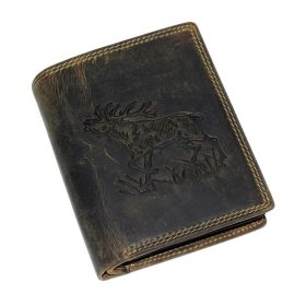   Giorgio Carelli vadász férfi bőr pénztárca szarvas motívummal, RFID védelemmel