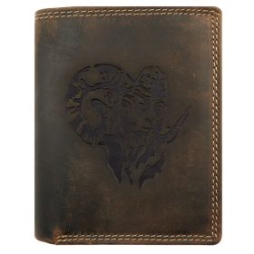   Giorgio Carelli vadász bőr pénztárca muflon fej motívummal, RFID védelemmel