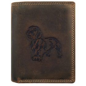   Giorgio Carelli vadász bőr pénztárca tacskó motívummal, RFID védelemmel