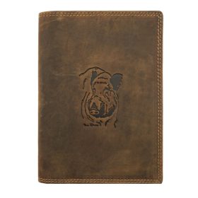   Giorgio Carelli barna bőr igazolványtartó vaddisznó fej lenyomattal 17×12,5 cm