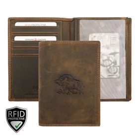   Giorgio Carelli barna bőr igazolványtartó vaddisznó lenyomattal 17×12,5 cm