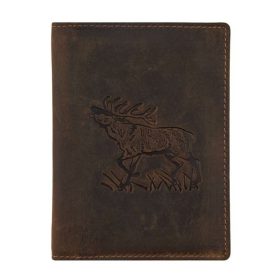   Giorgio Carelli bőr magyar vadászengedély tartó szarvas motívummal, RFID védelemmel