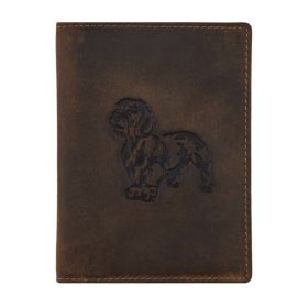   Giorgio Carelli bőr magyar vadászengedély tartó tacskó motívummal, RFID védelemmel