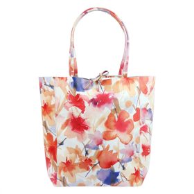   Patrizia 419-013-03 FL fehér-piros női bőr kézitáska, shopper 38 x 37 x 13 cm