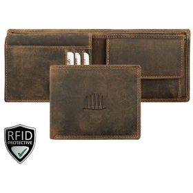   Giorgio Carelli fa motívumos bőr pénztárca RFID védelemmel, 12 × 9,5 cm