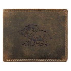   Giorgio Carelli vaddisznó motívumos bőr pénztárca RFID védelemmel, 12 × 9,5 cm