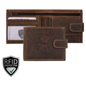   Giorgio Carelli bőr pénztárca vizsla motívummal, RFID védelemmel