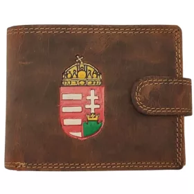  Giorgio Carelli címeres festett motívumos bőr pénztárca, RFID védelemmel 11,5 x 8,5 cm