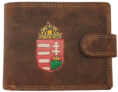 Giorgio Carelli címeres festett motívumos bőr pénztárca, RFID védelemmel 11,5 x 8,5 cm