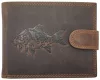 Giorgio Carelli horgász bőr pénztárca ponty mintával 11,5 x 8,5 cm