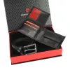 Pierre Cardin ZG-103-BR fekete férfi bőrpénztárca-bőr öv, ajándék szett 135 cm