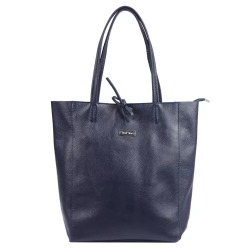 MiaMore 01-014 Z sötétkék női bőr válltáska 40 x 38 x 13 cm
