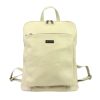MiaMore 01-015 olasz bézs női bőr hátizsák 30 x 37 x 15 cm