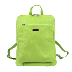   MiaMore 01-015 olasz lime zöld női bőr hátizsák 30 x 37 x 15 cm