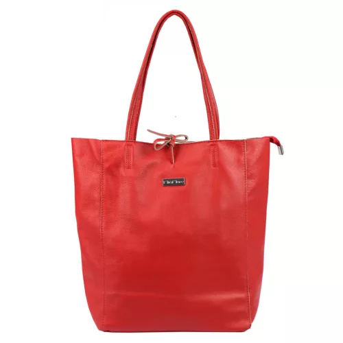 MiaMore 01-014 Z piros női bőr válltáska 40 x 38 x 13 cm