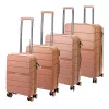 Jony rosegold 5 részes keményfalú bőrönd szett, kozmetikai táskával 30/53/55/67/77 cm