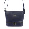 MiaMore 01-019 navy kék női bőr válltáska, oldaltáska 26 x 21 x 11 cm