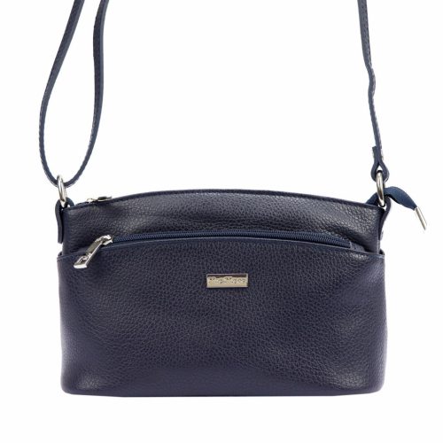 MiaMore 01-013 navy női bőr válltáska, oldaltáska 24 x 16 x 11 cm