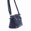 MiaMore 01-013 navy női bőr válltáska, oldaltáska 24 x 16 x 11 cm