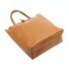 MiaMore 01-014 Z konyak női bőr válltáska, shopper 40 x 38 x 13 cm