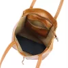 MiaMore 01-014 Z konyak női bőr válltáska, shopper 40 x 38 x 13 cm