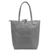 MiaMore 01-014 Z taupe női bőr válltáska 40 x 38 x 13 cm 