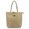 MiaMore 01-014 Z  világosbarna női bőr válltáska, shopper 40 x 38 x 13 cm
