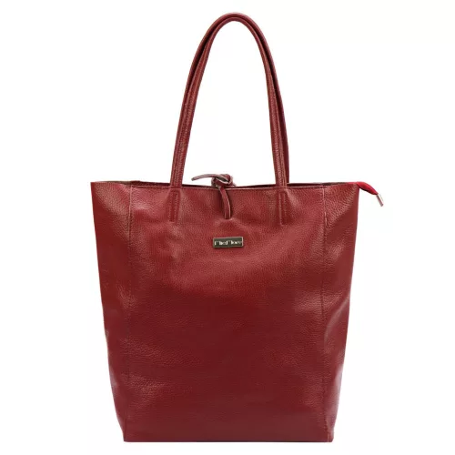 MiaMore 01-014 Z bordó női bőr válltáska 40 x 38 x 13 cm