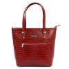 MiaMore 01-011 CROCO piros női bőr válltáska 38 x 32 x 13 cm 