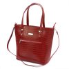 MiaMore 01-011 CROCO piros női bőr válltáska 38 x 32 x 13 cm 