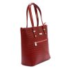 MiaMore 01-011 CROCO piros női bőr válltáska 38 x 32 x 13 cm 