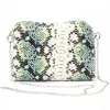 Patrizia 419-051 zöld kígyóbőr mintás női bőr válltáska 22.5 x 15.5 x 7.5 cm