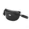 MiaMore 01-029 fekete női bőr övtáska, crossbody 23 x 13 x 6 cm