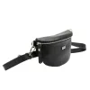 MiaMore 01-029 fekete női bőr övtáska, crossbody 23 x 13 x 6 cm