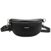 MiaMore 01-029 fekete női bőr övtáska, crossbody 23 x 13 x 6 cm