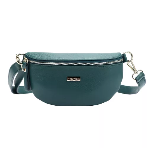 MiaMore 01-029 kék női bőr válltáska, oldaltáska, crossbody 23 x 13 x 6 cm