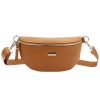 MiaMore 01-029 konyakbarna női bőr válltáska, oldaltáska, crossbody 23 x 13 x 6 cm