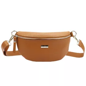  MiaMore 01-029 konyakbarna női bőr válltáska, oldaltáska, crossbody 23 x 13 x 6 cm