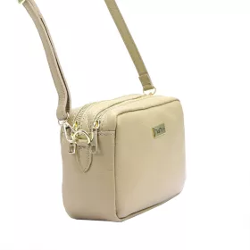 MiaMore 01-027 bézs női bőr válltáska 22 x 14.5 x 9 cm