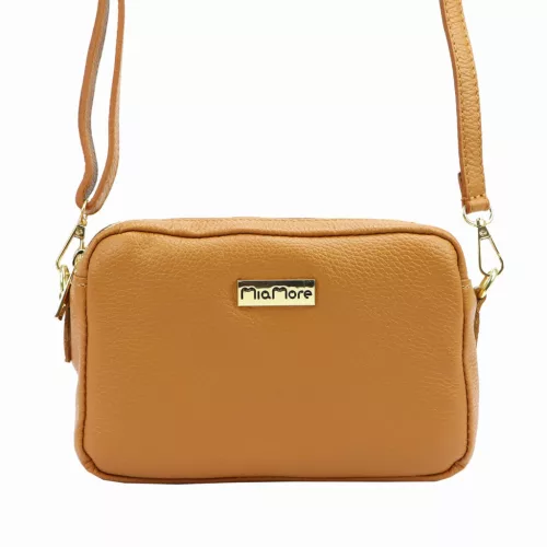 MiaMore 01-027 konyak női bőr válltáska 22 x 14.5 x 9 cm