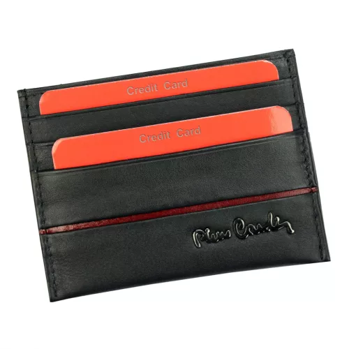 Pierre Cardin SAHARA TILAK15 475 fekete-piros férfi bőr pénztárca 10 x 7,5 cm