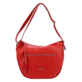   Pierre Cardin 55039 TSC piros női bőr válltáska 39 x 30 x 12 cm